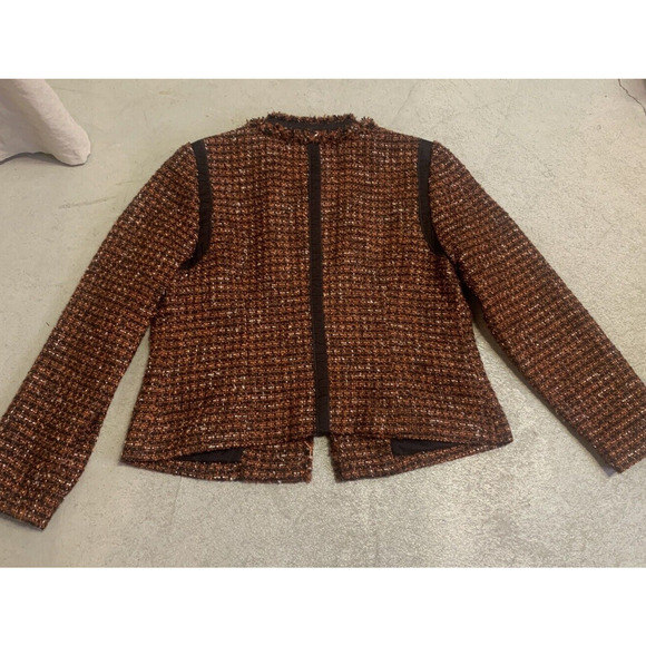 Chico's Black Label Textured Blazer Womens Size 1 (8-10) Woven Business Jacket - Picture 2 of 12